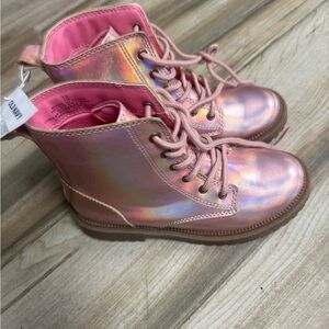 Old Navy Kids Shimmering Pink Lace-Up Boots